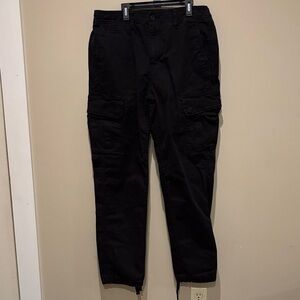 American Eagle Outfitters Black Cargo Pants with Ankle Drawcords
